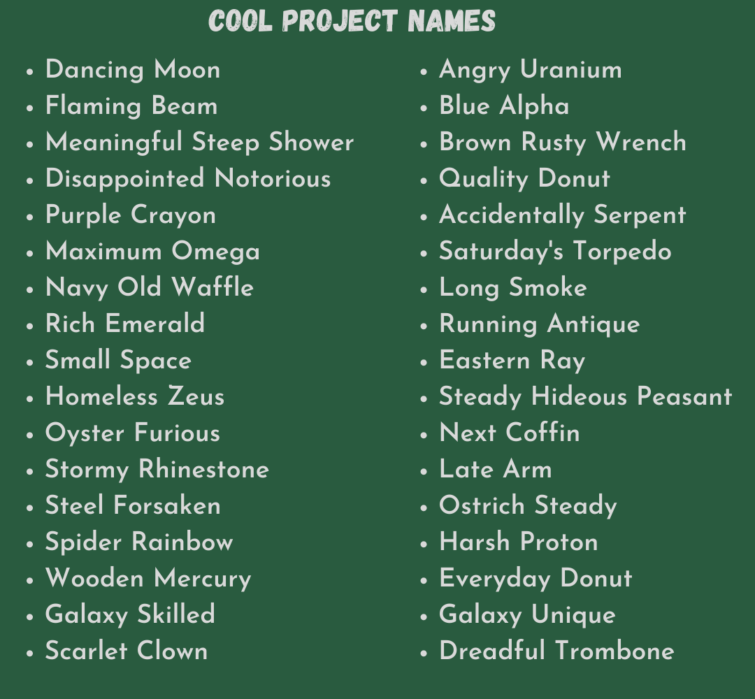 Cool Project Names