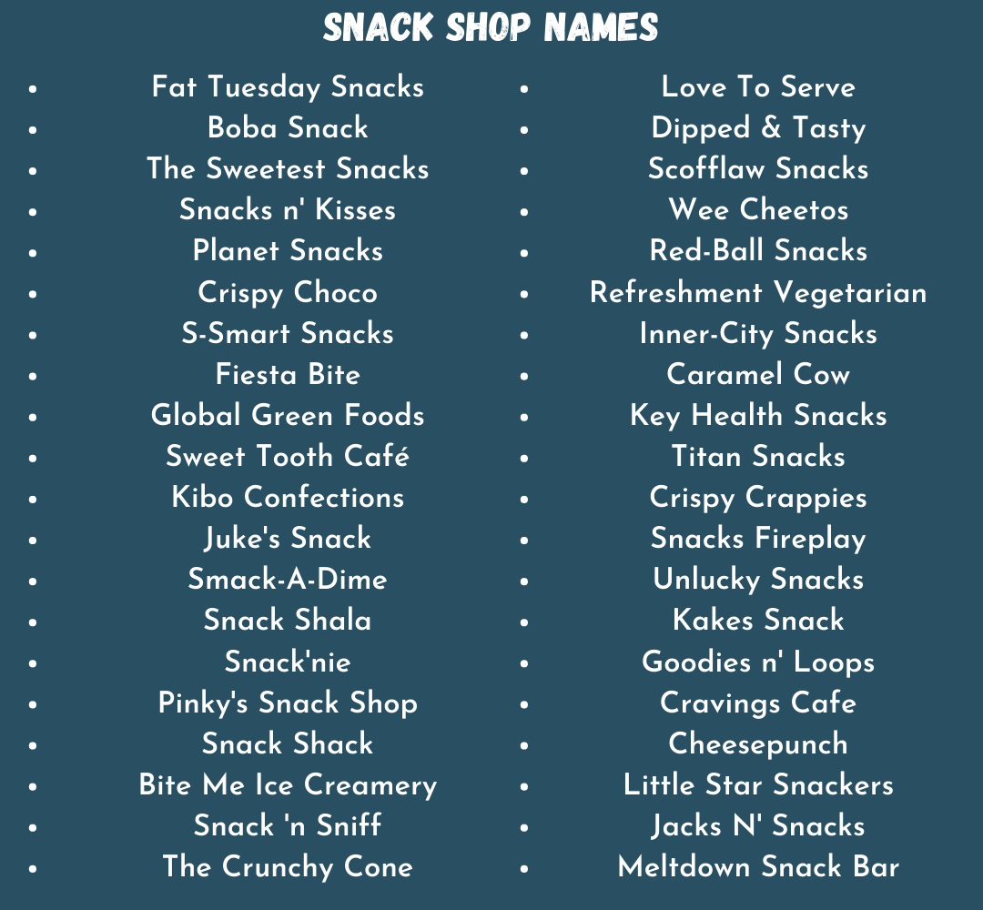 Snack Shop Names