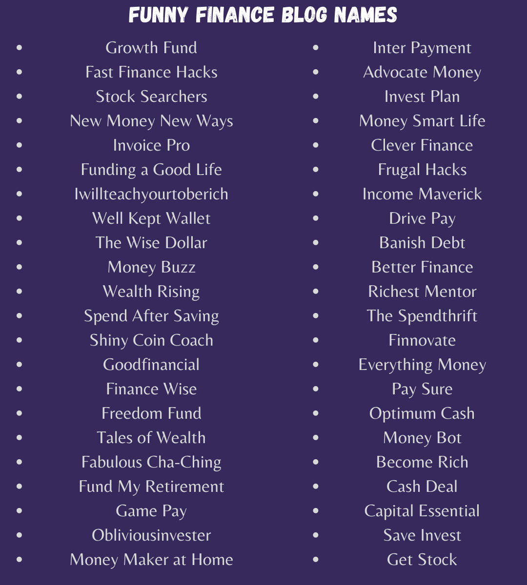 Funny Finance Blog Names