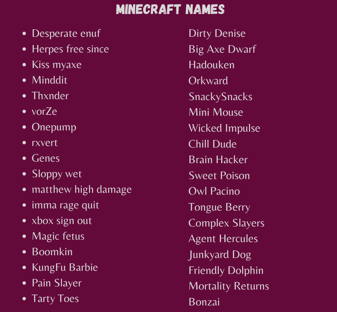 Minecraft Names