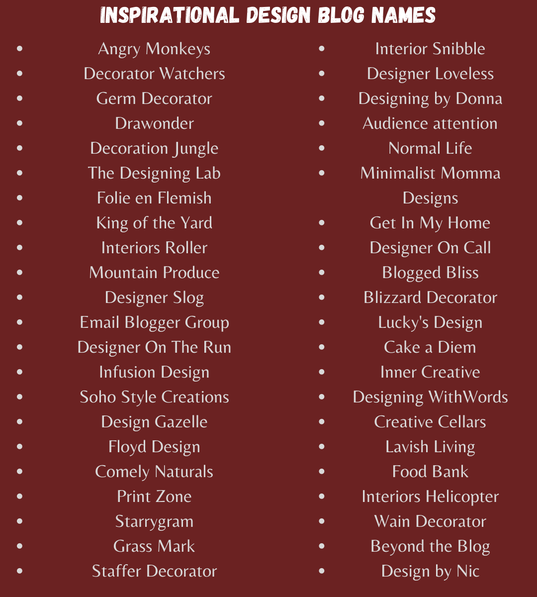 Inspirational Design Blog Names