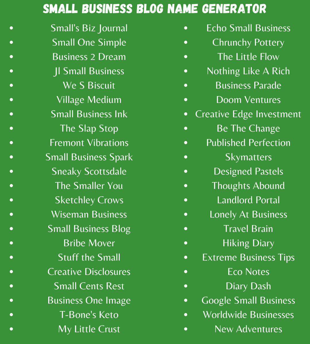 Small Business Blog Names