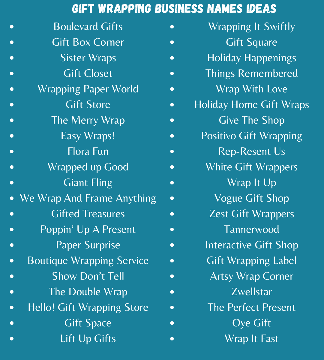 Gift Wrapping Business Names Ideas