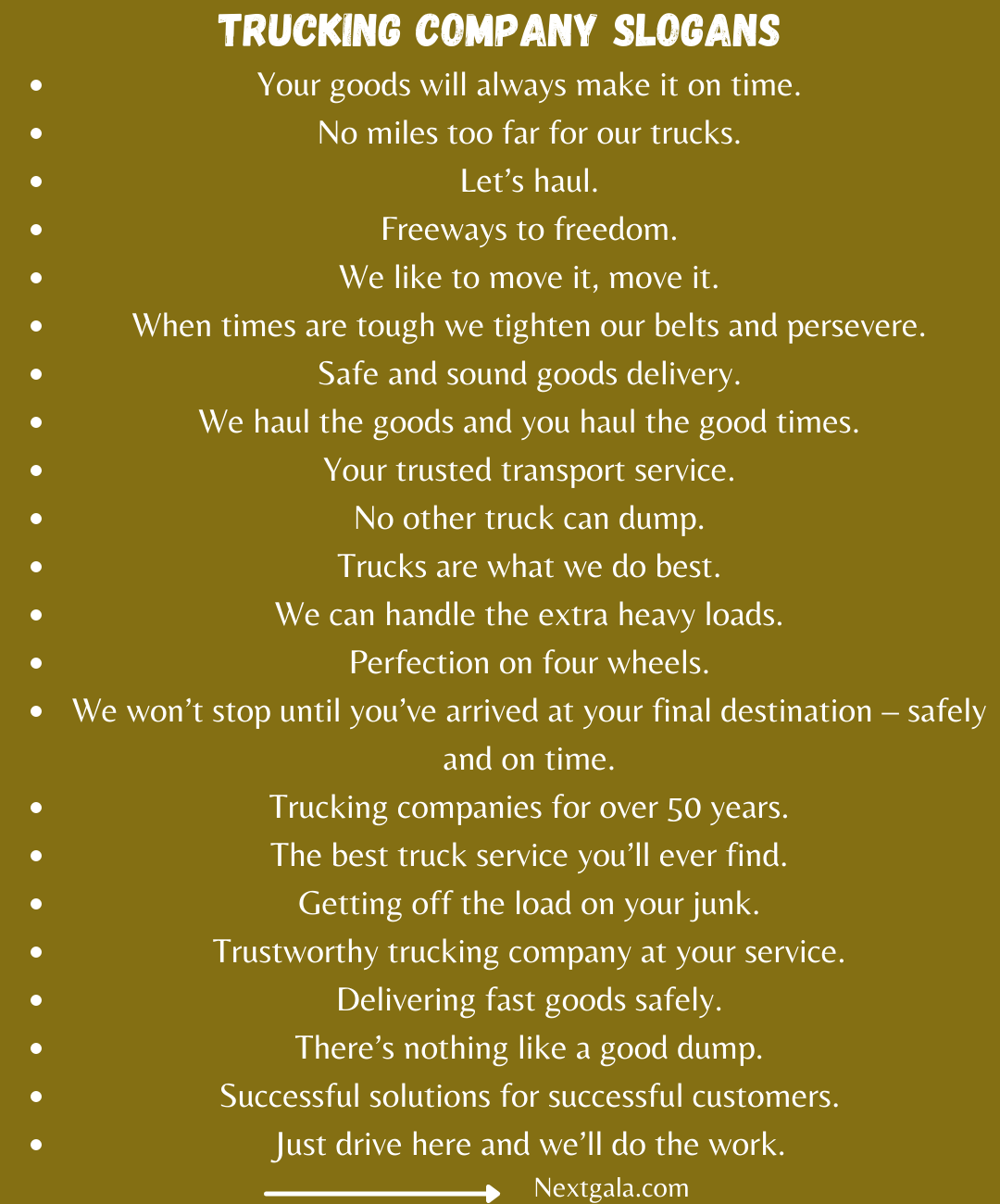 Trucking Company Slogans