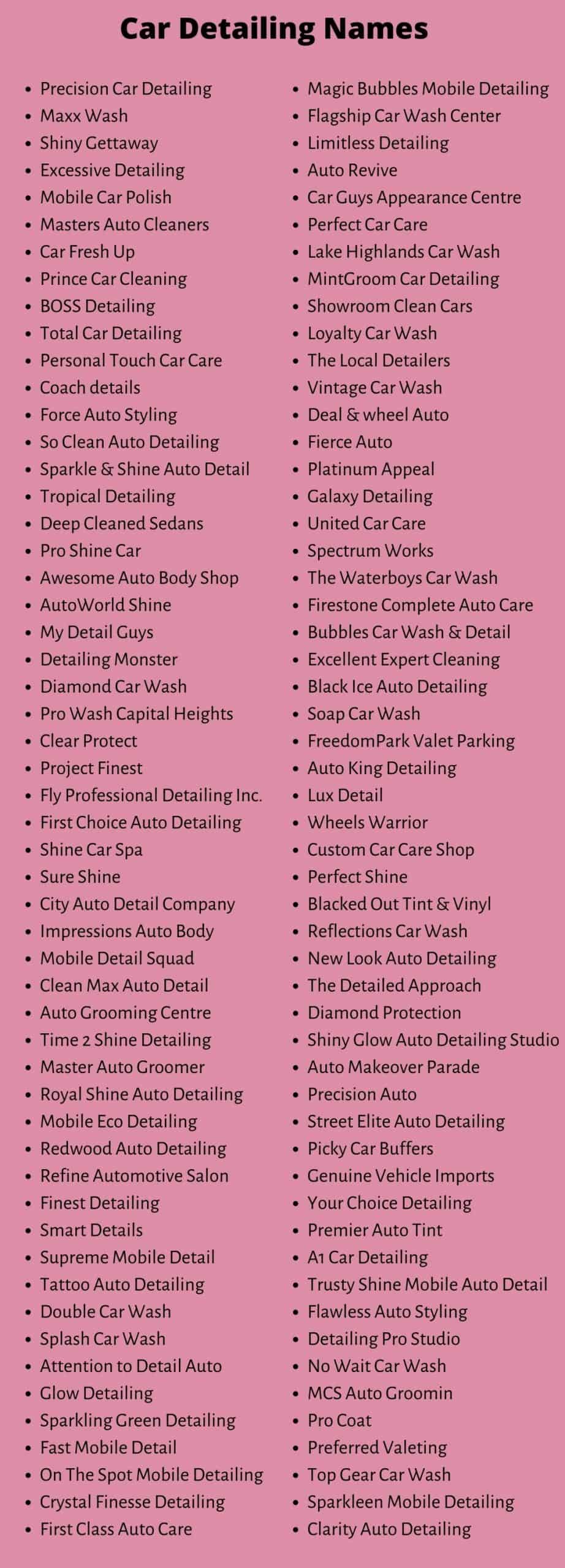 car detailing company name generator