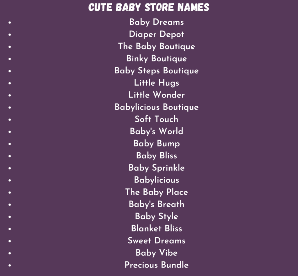 990+ Catchy, Cute, and Best Baby Store Names For You