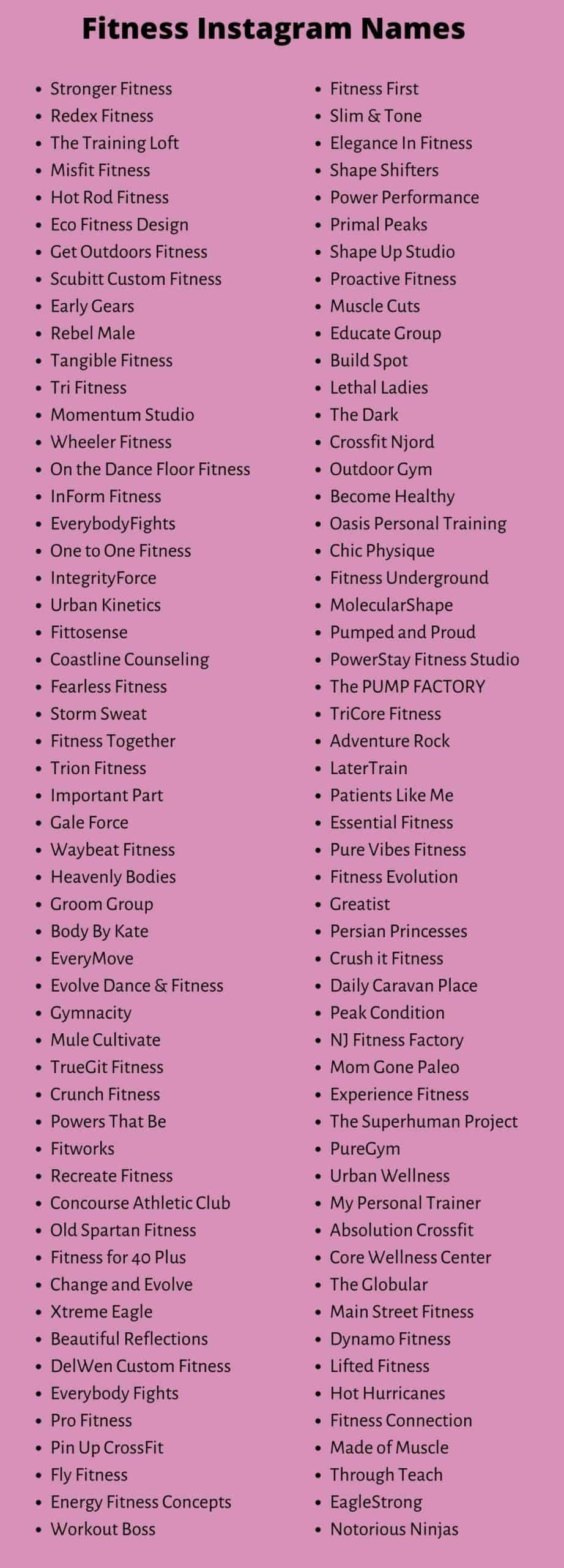 Fitness Instagram Names: 300+ Fitness Name Ideas for Instagram