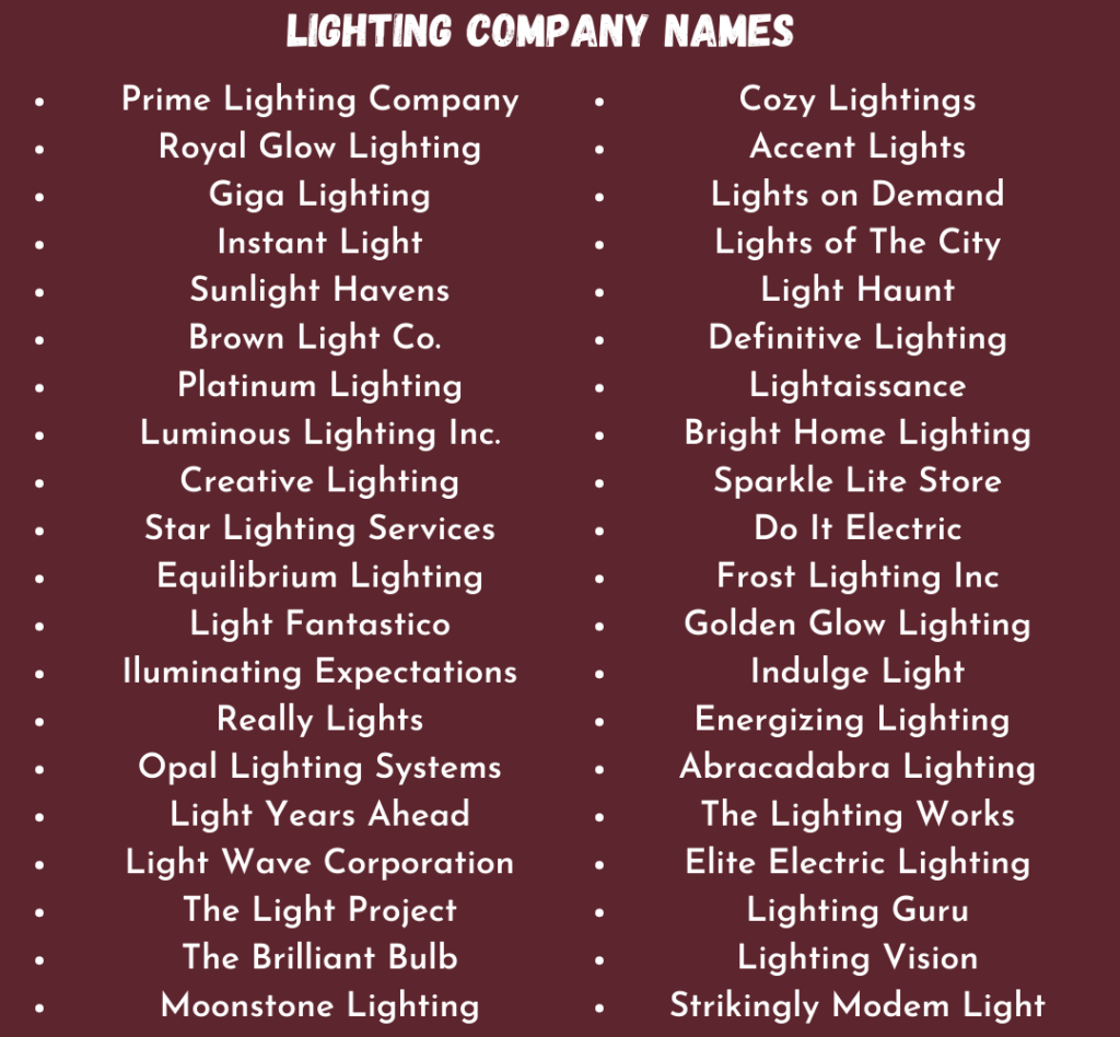 500-best-led-lights-bulb-company-names-2023