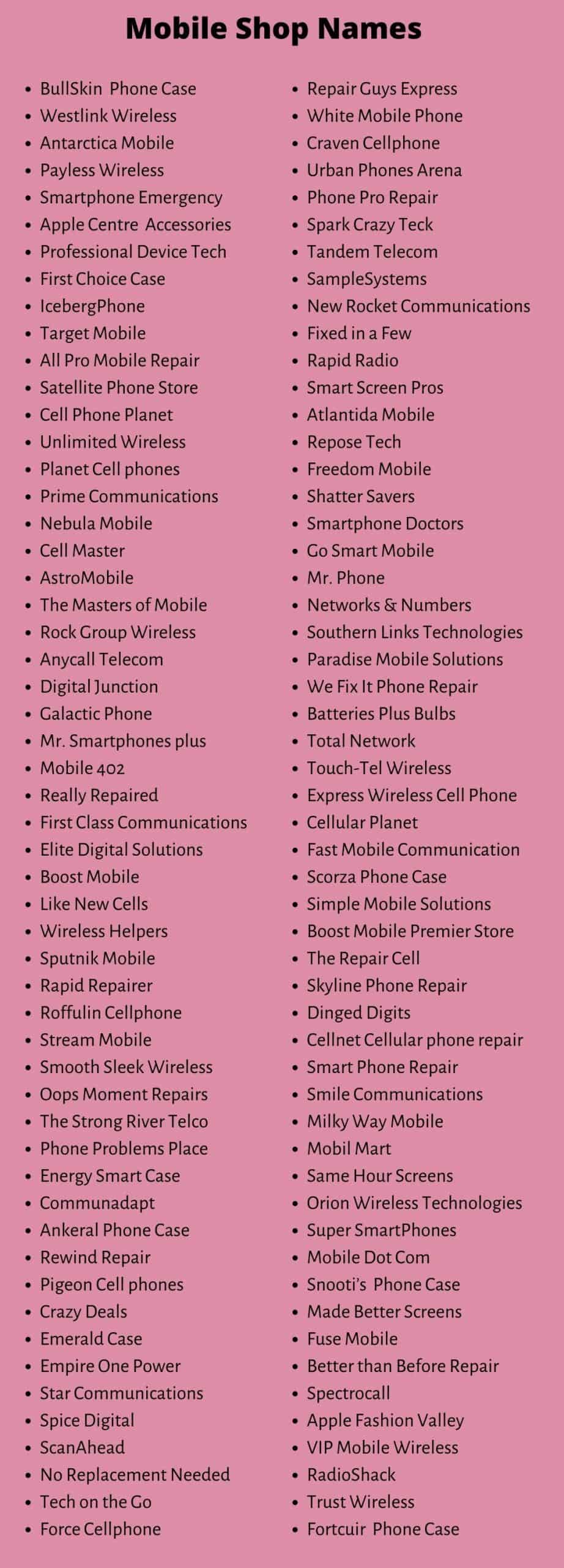 700+ Mobile Shop Name Ideas (Cool, Catchy and Unique)