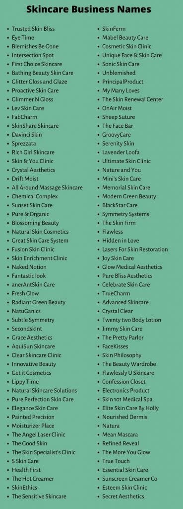 750 Catchy Skincare Business Name Ideas You Can Use