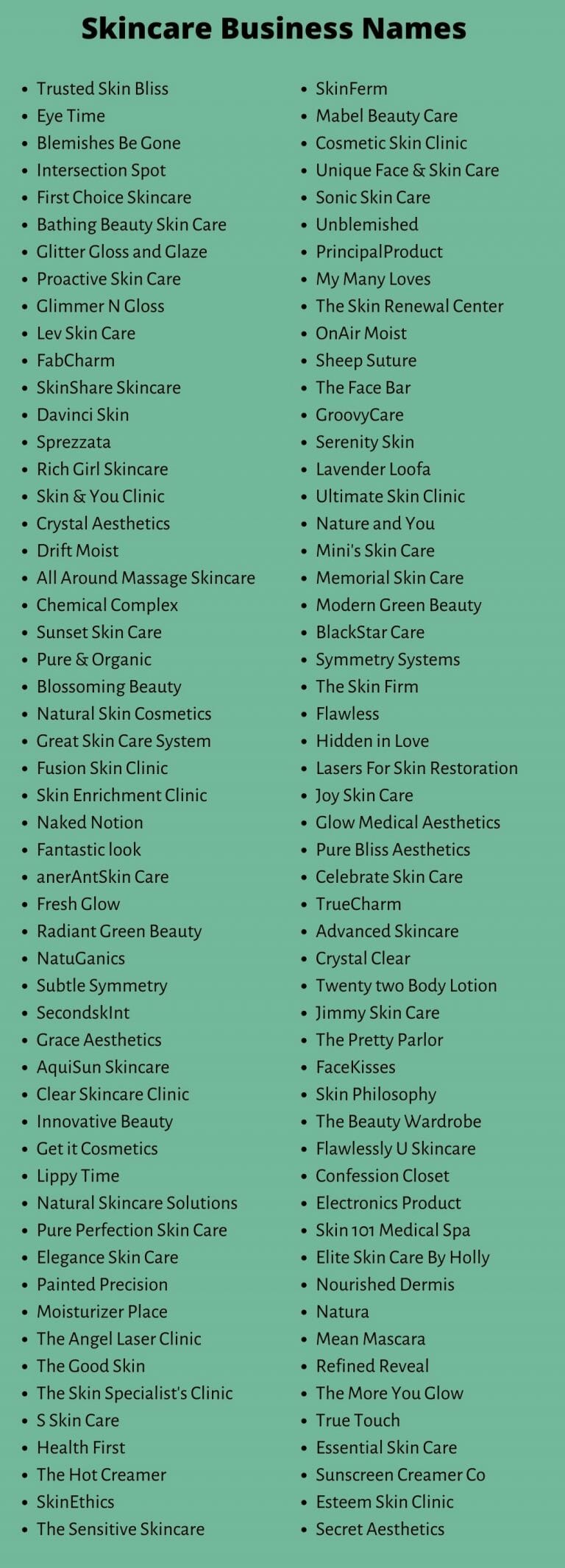 750 Catchy Skincare Business Name Ideas You Can Use