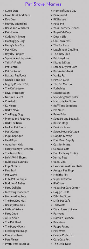 Pet Store Names: 800+ Cute Names For Pet Business