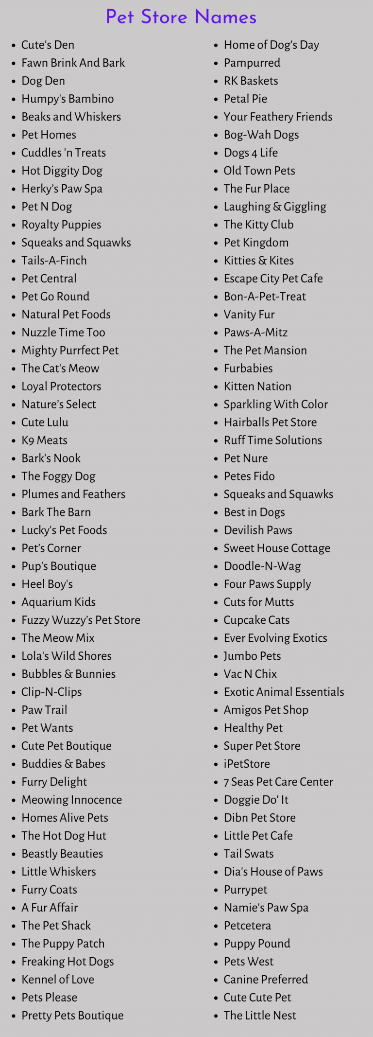 Pet Store Names: 800+ Cute Names for Pet Business