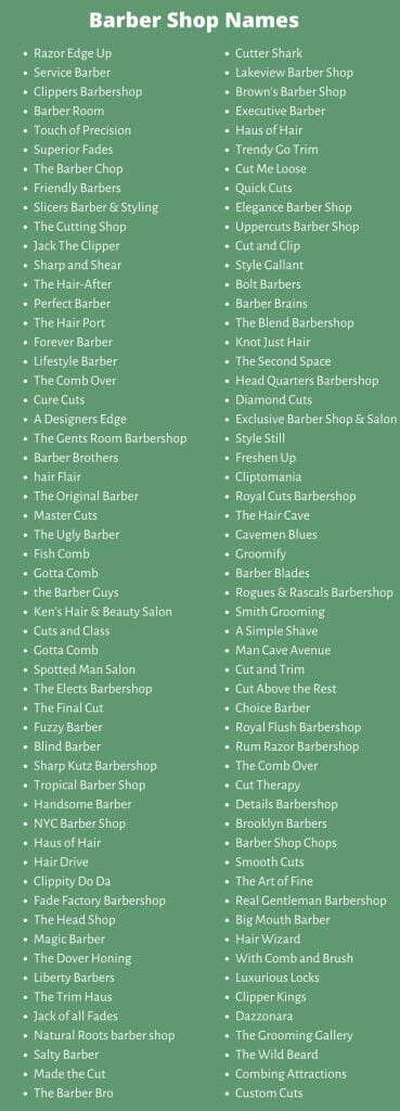 500+ Cool Barber Shop Names, Ideas, and Suggestions