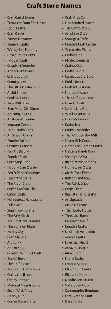 700+ Creative Craft Business Names, Ideas, and Suggestions