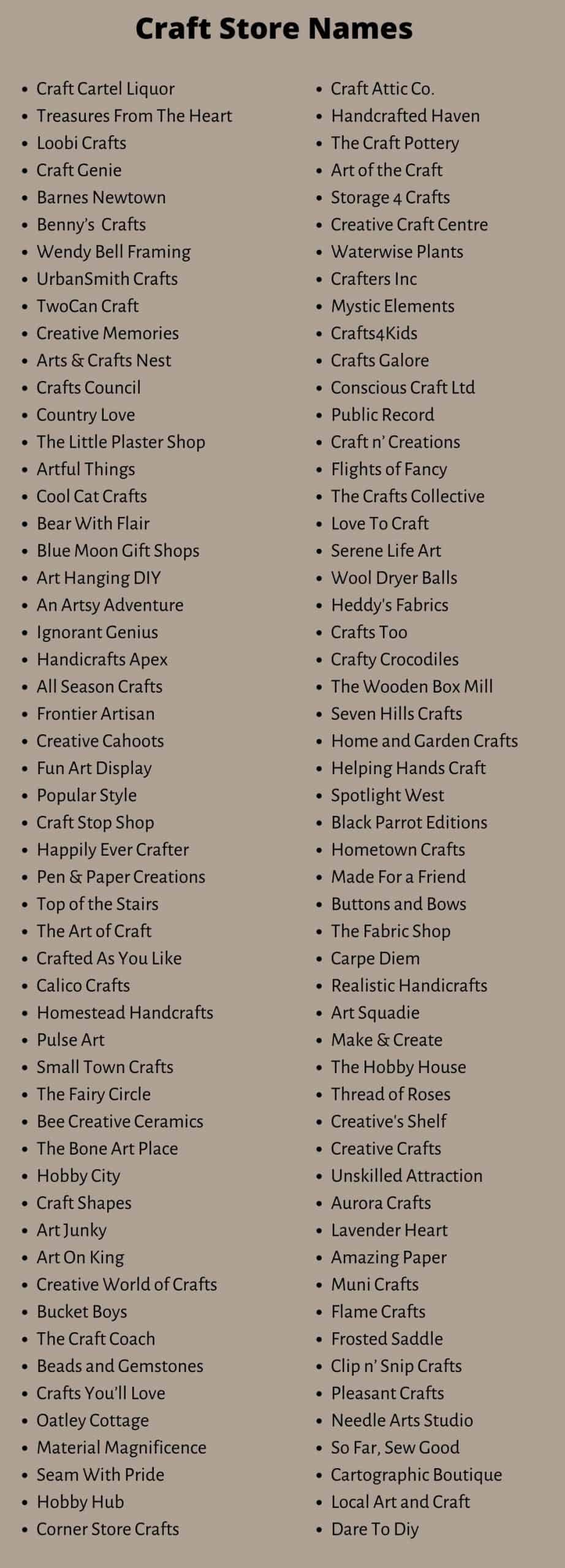 700+ Creative Craft Business Names, Ideas, And Suggestions