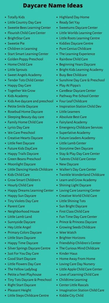 Cute Daycare Names: 433+ Best Childcare Center Names