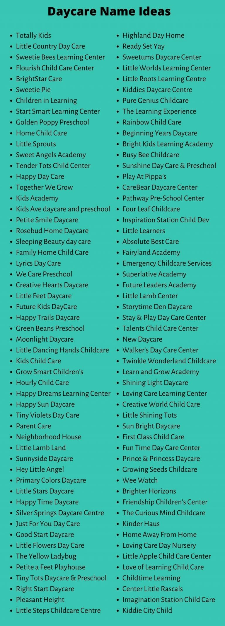 Cute Daycare Names 433+ Best Childcare Center Names