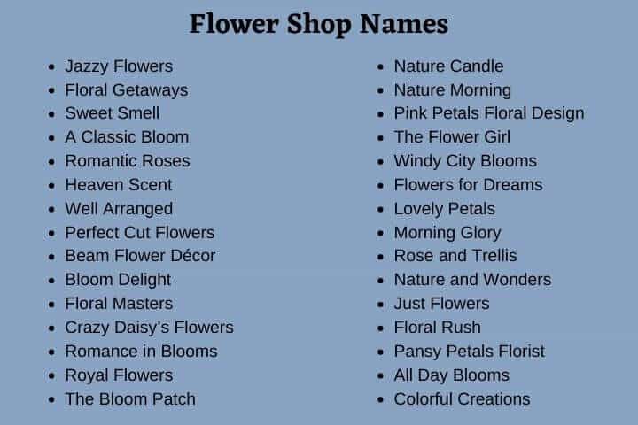 Funny Flower Business Names Best Flower Site