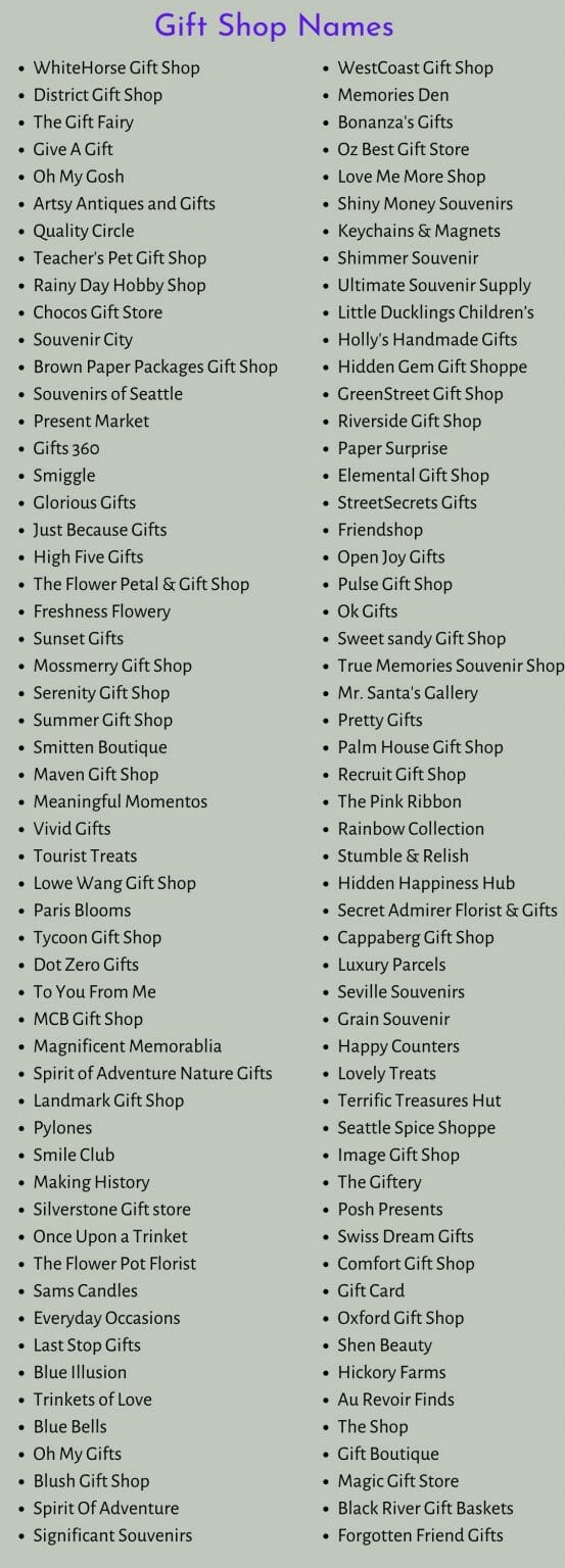 Gift Shop Names: 500+ Creative Names for Gift Business