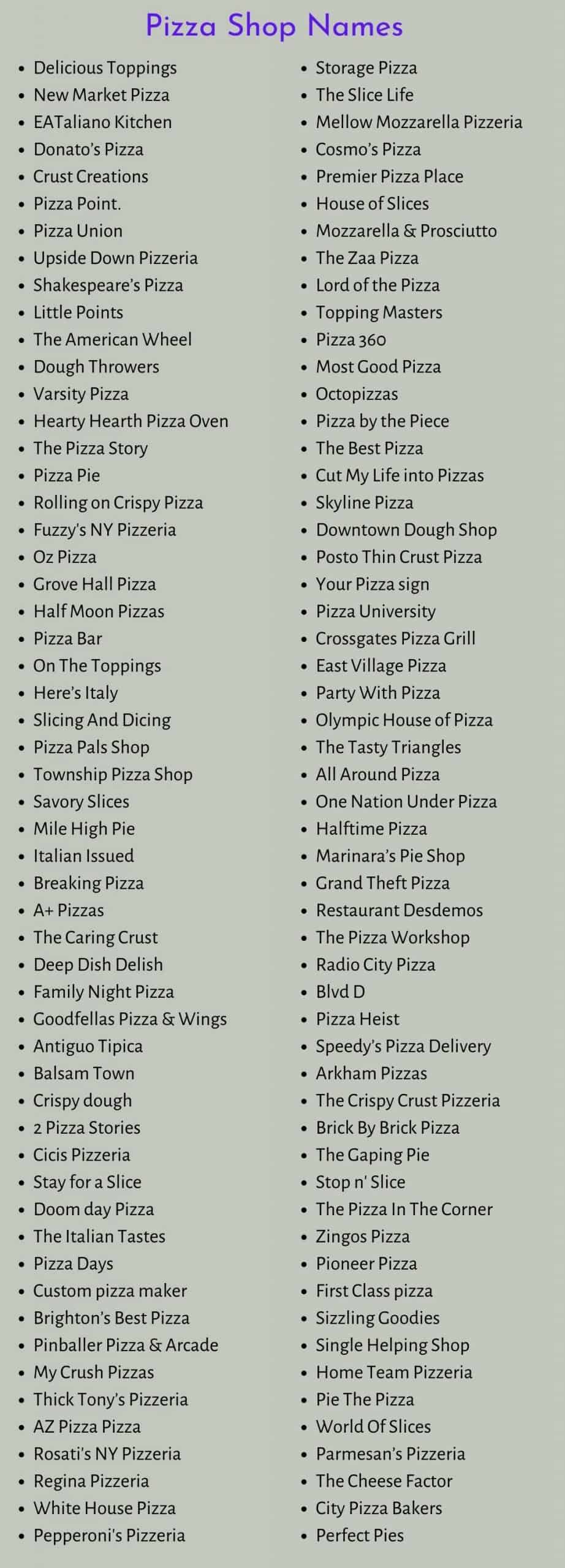 Pizza Shop Names: 500+ Catchy Pizza Restaurant Name Ideas -
