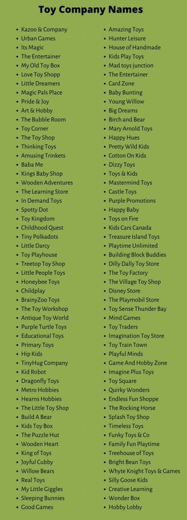 Toy Company Names: 400+ Attractive Toy Store Names