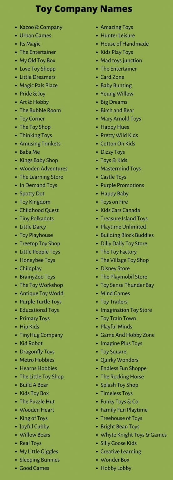 Toy Company Names: 400+ Attractive Toy Store Names