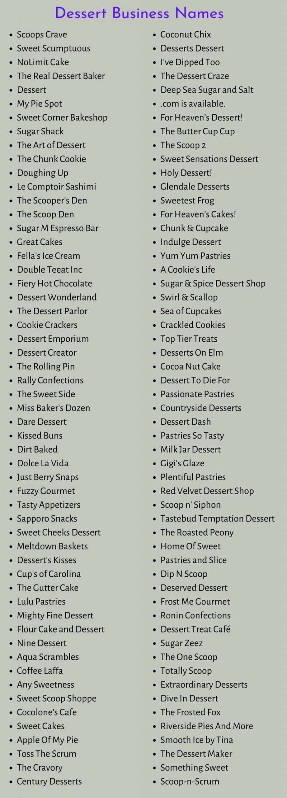 700 Cute And Funny Dessert Business Name Ideas 2023 