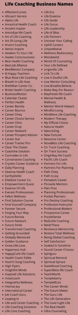 Life Coach Business Names: 600+ Creative Coaching Names