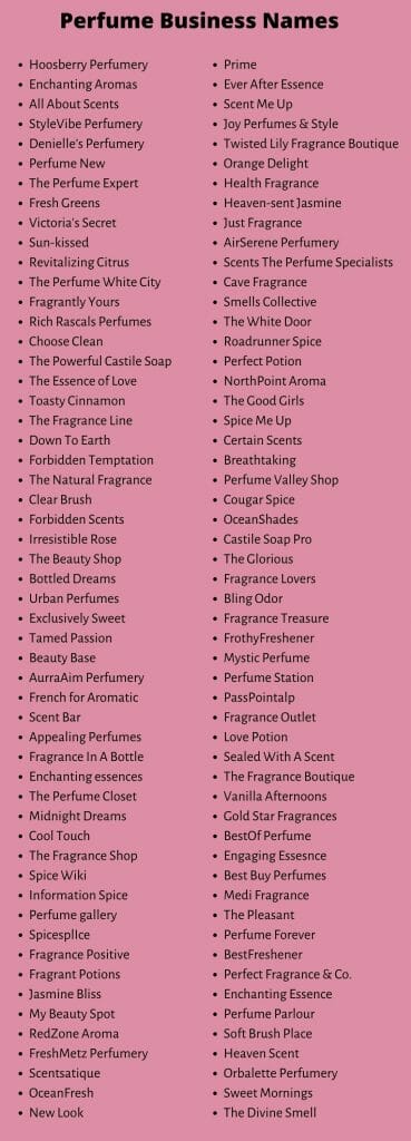 Perfume Business Names: 600+ Perfume Brand Name Ideas