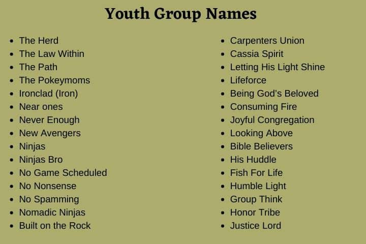 Christian Youth Group Names