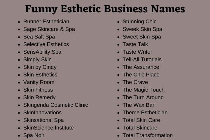600 Most Attractive Esthetic Business Name Ideas - Next Gala