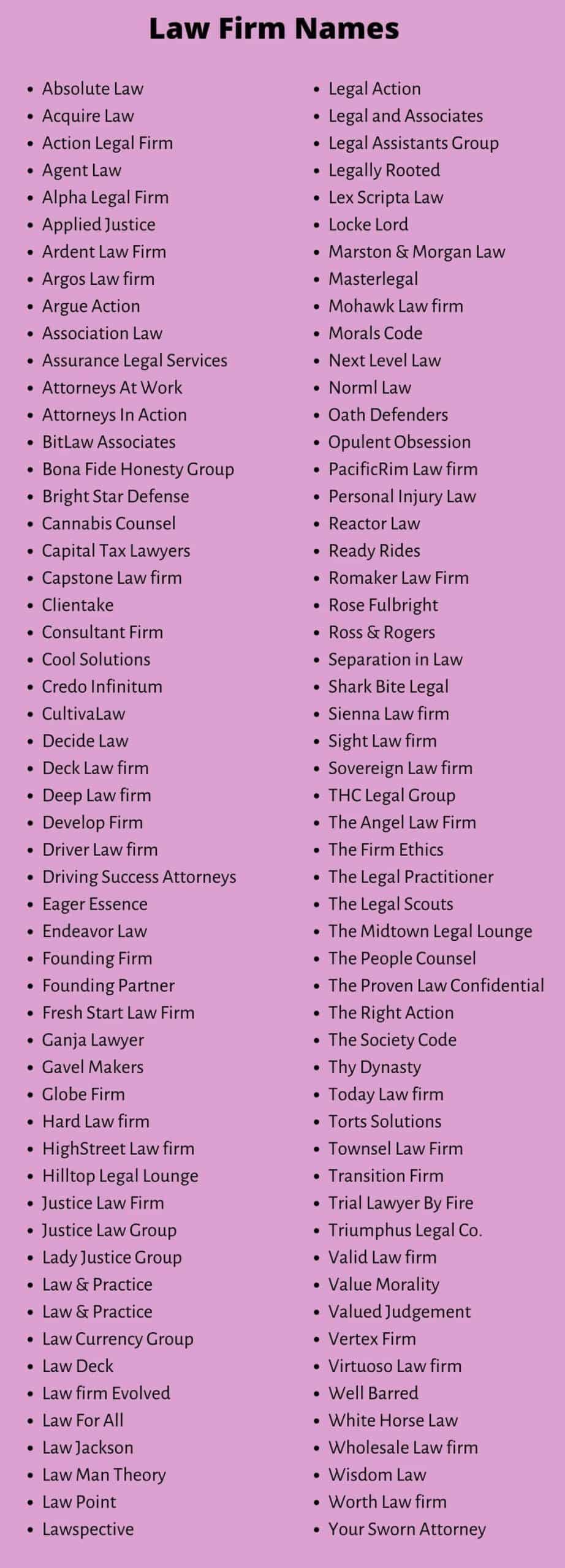 Law Firm Names: 400+ Funny Law Firm Name Ideas
