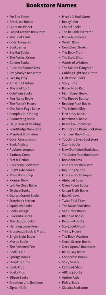 999+ Catchy Bookstore Names and Suggestions (2023)