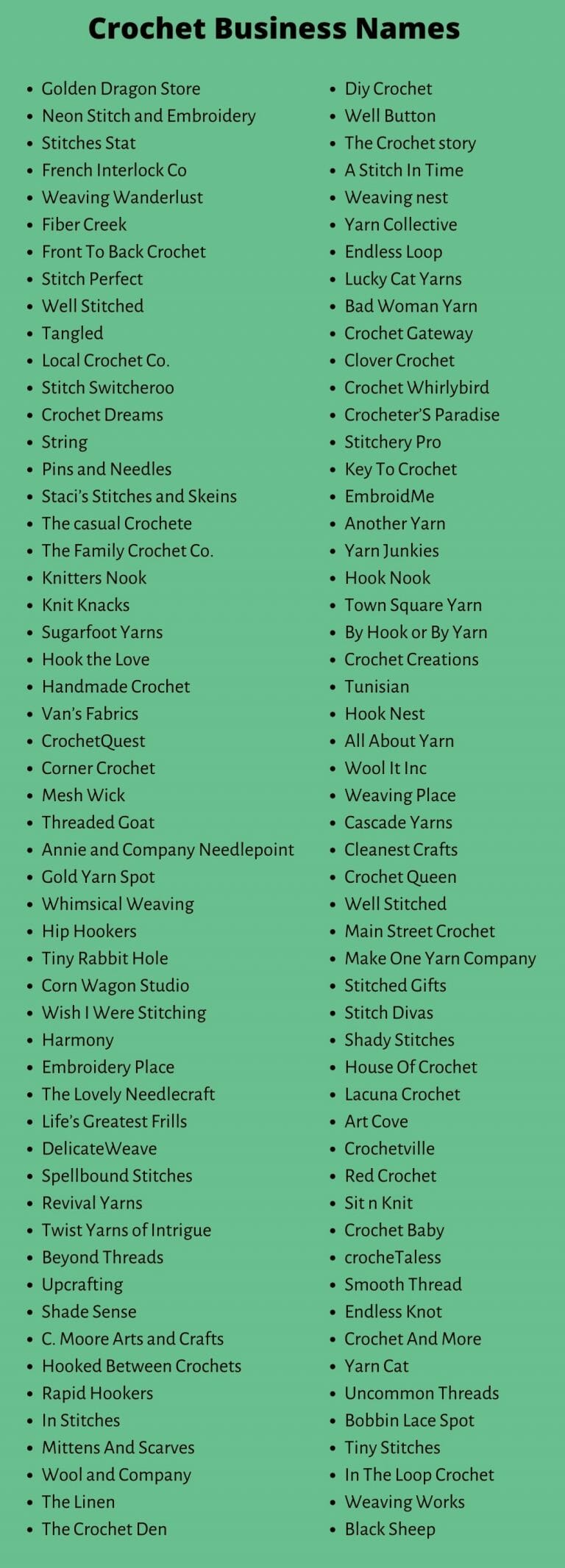 500 Catchy Crochet Business Names You'll Love To Own