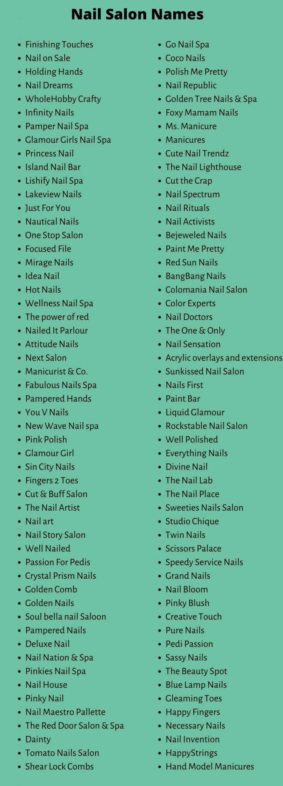 700+ Catchy & Funny Nail Salon Names Ideas (Useful Guide) -