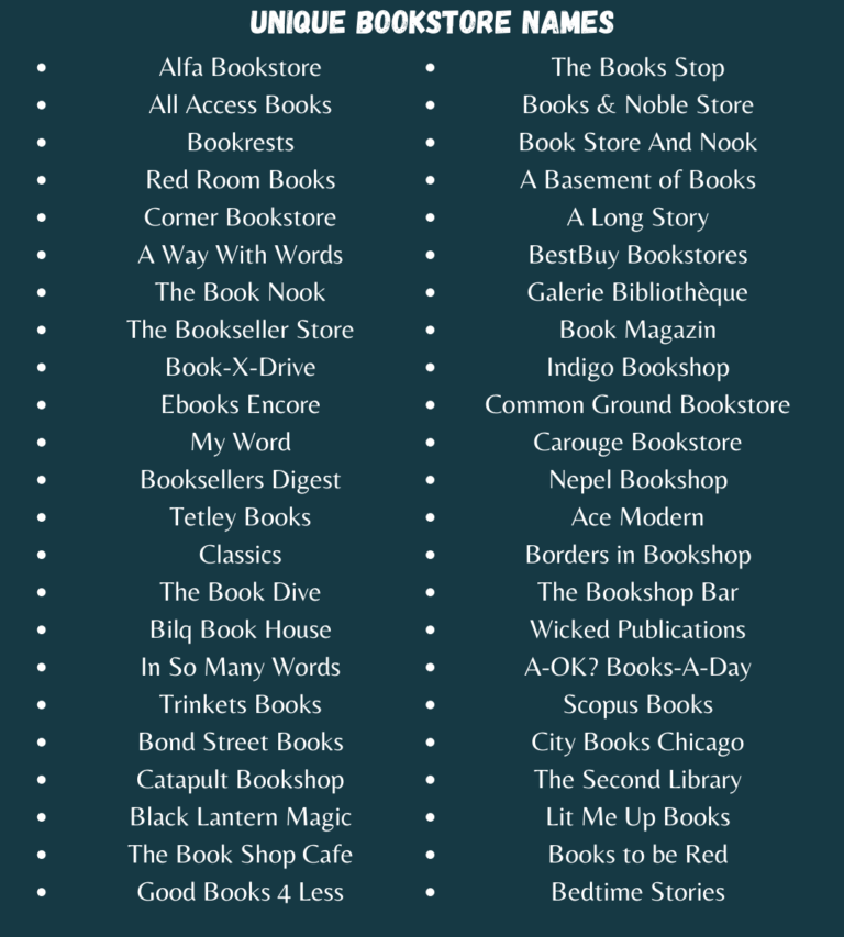 999+ Catchy Bookstore Names and Suggestions (2023)