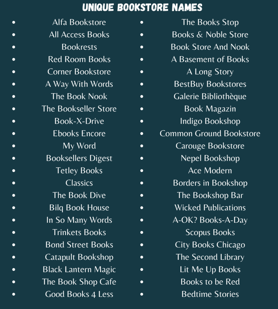 999+ Catchy Bookstore Names and Suggestions (2023)