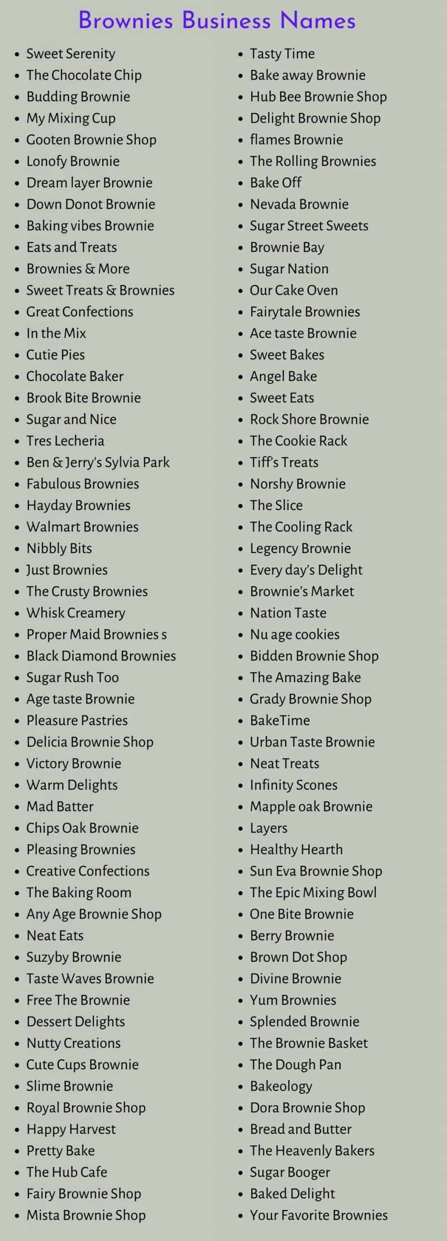 Names for Brownies
