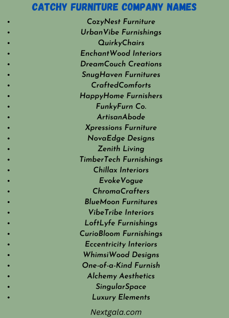 990+ Creative Furniture Company Names for Your Dream Business!