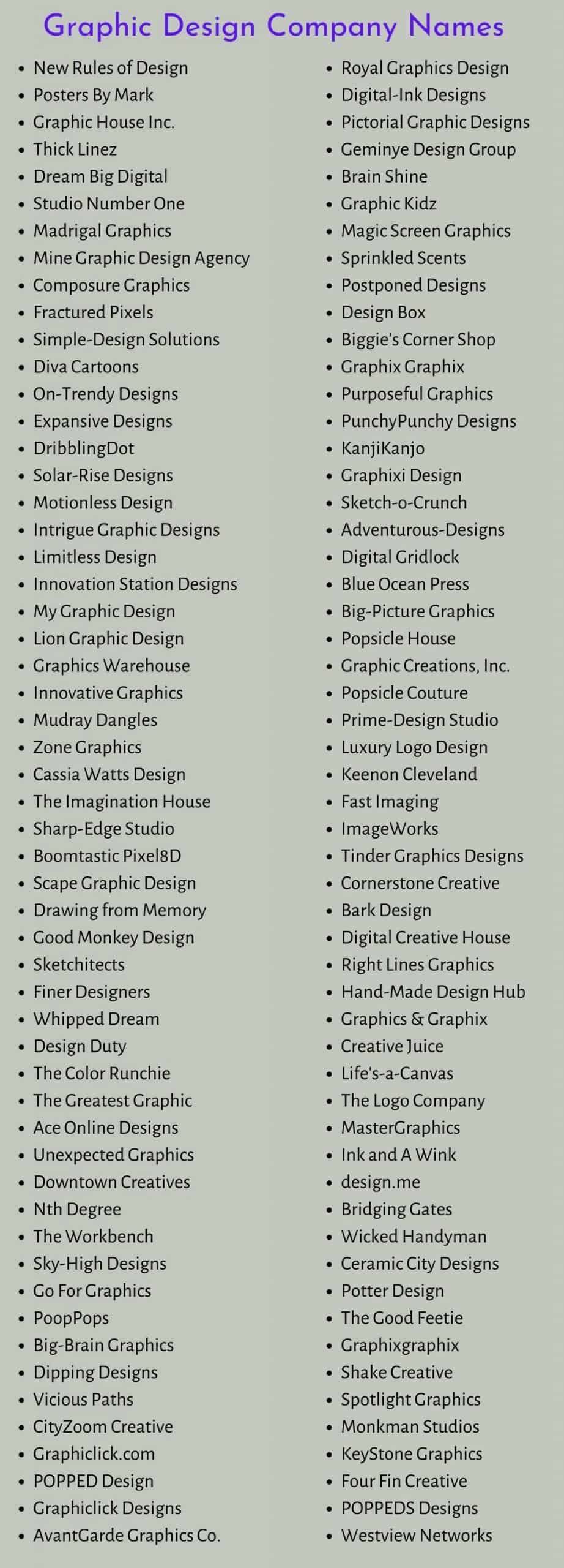 Graphic Design Company Names
