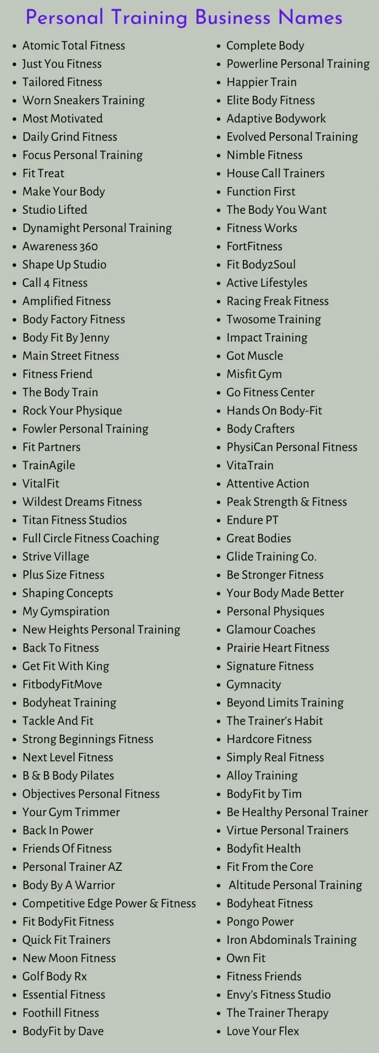 700+ Catchy Personal Training Business Names and Ideas