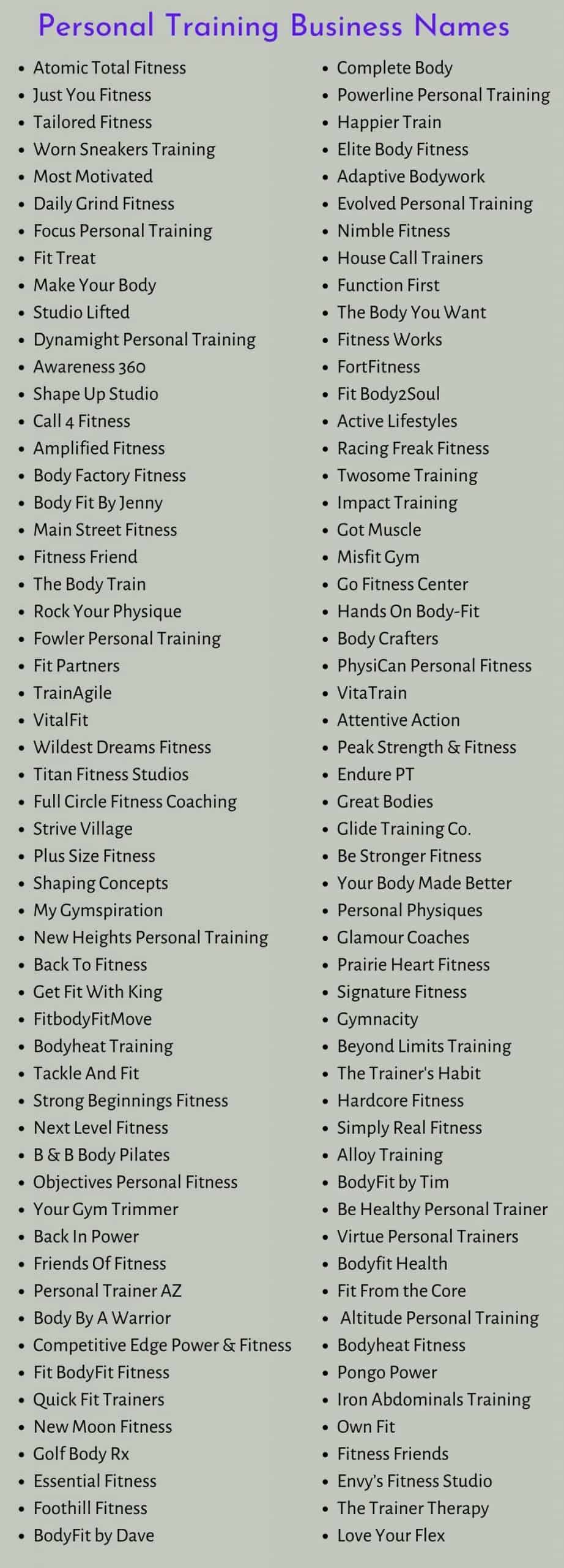 700+ Catchy Personal Training Business Names and Ideas