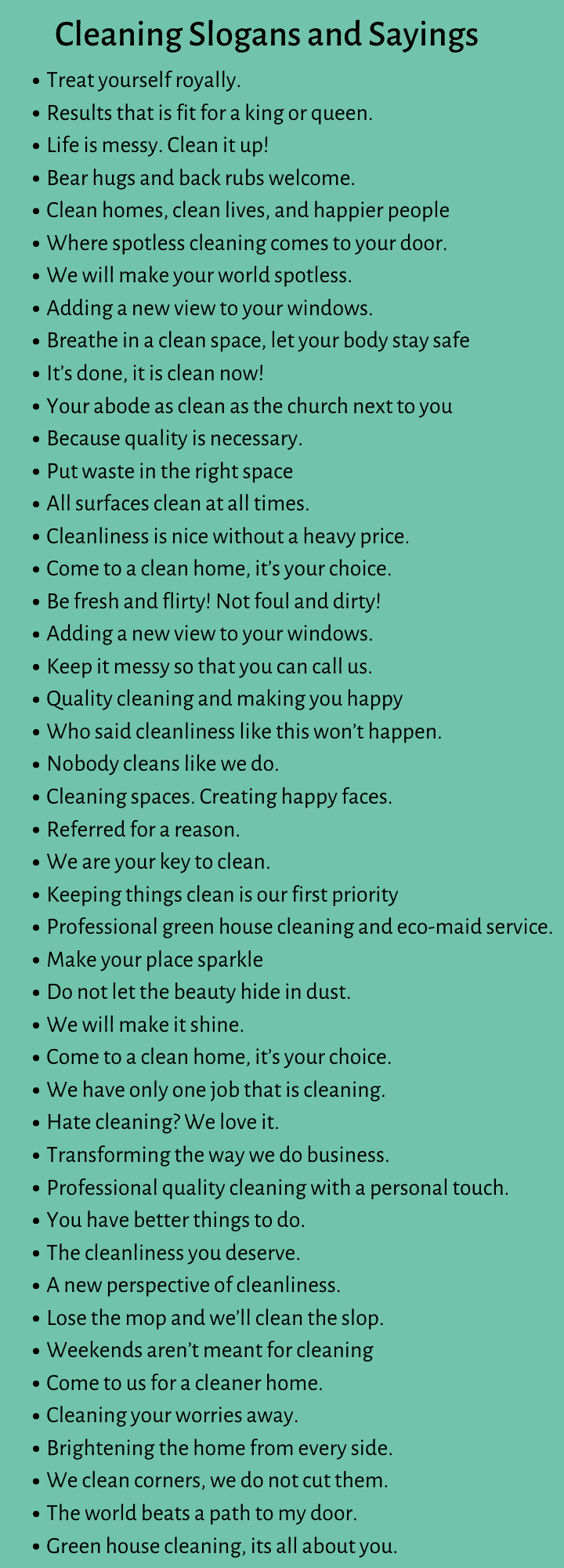 500 Catchy Cleaning Slogans Sayings And Phrases