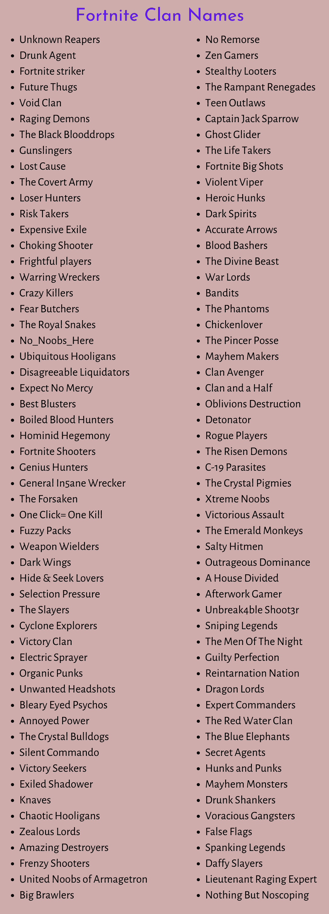 999 Badass And Cool Fortnite Clan Names For Gamers 2023 