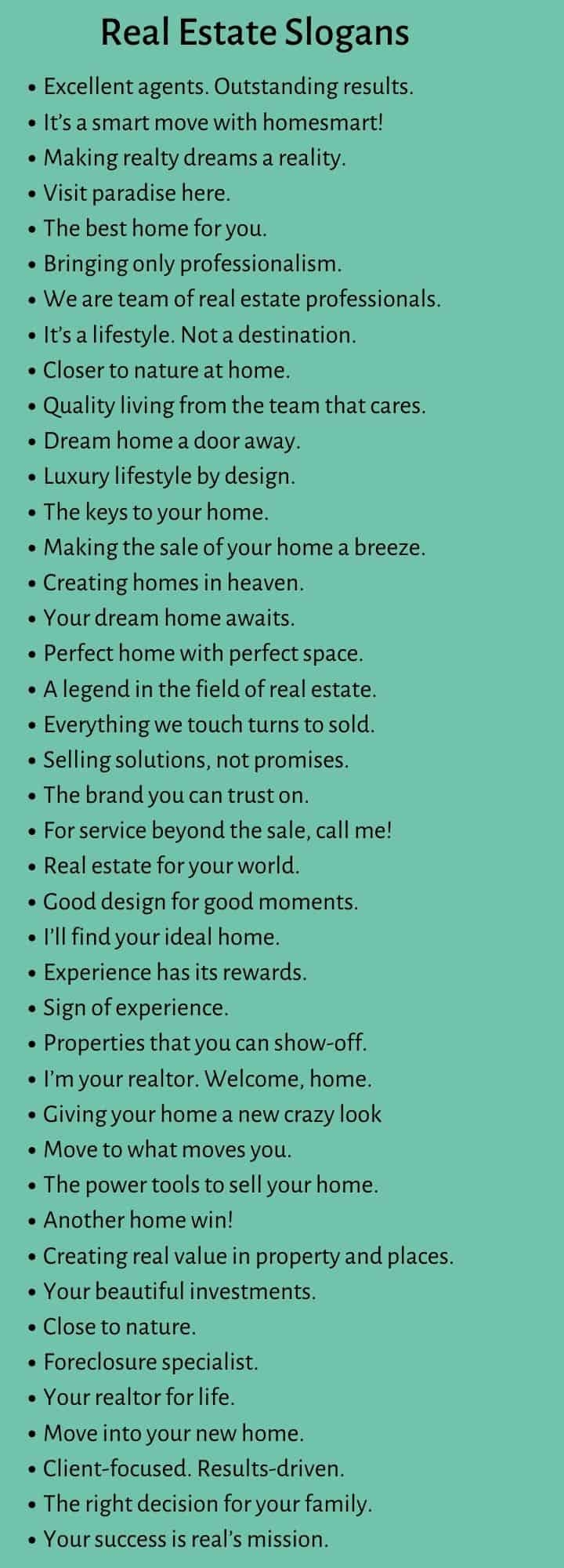 Real Estate Slogans: 300+ Best Real Estate Taglines and Sayings -