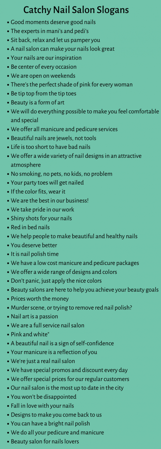 300+ Catchy Nail Salon Slogans To Attract More Clients