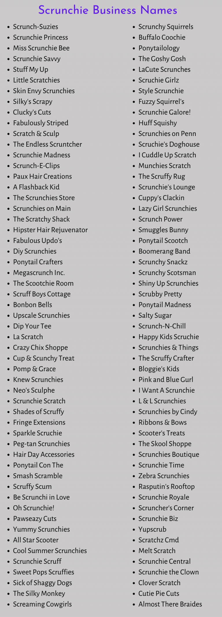 500 Cute & Catchy Scrunchie Business Name Ideas