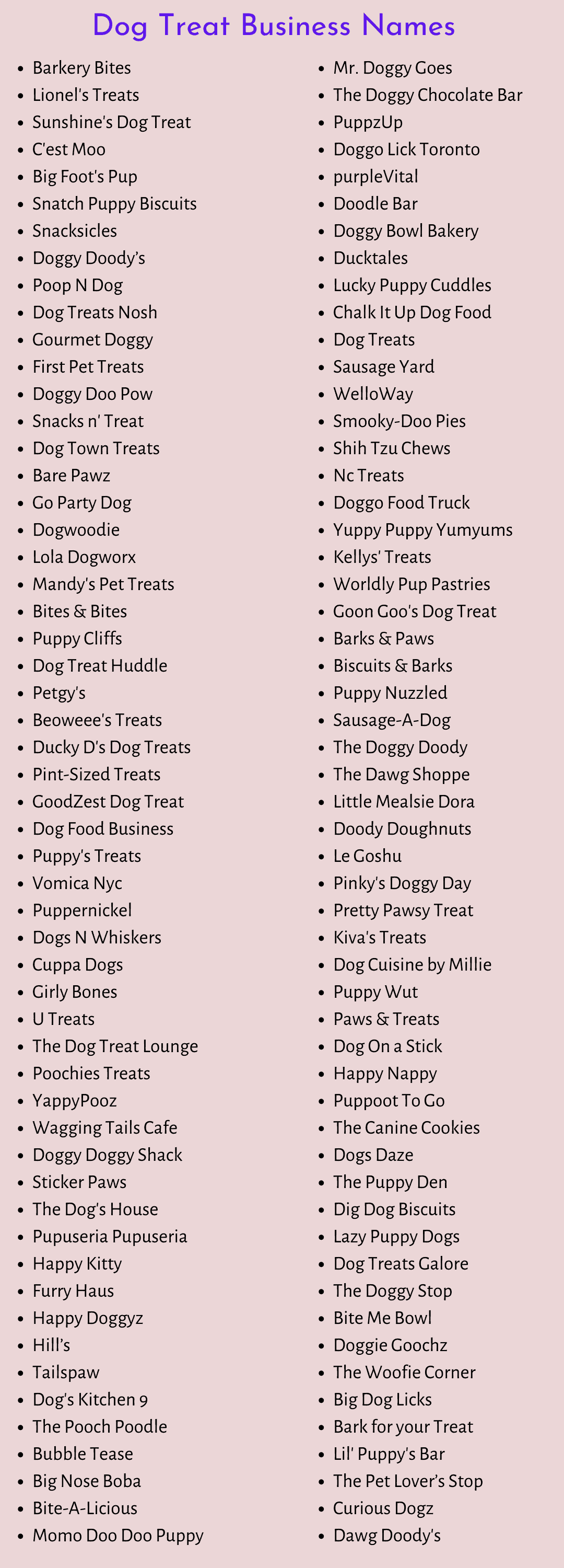 620 Unique And Cool Dog Treat Business Names
