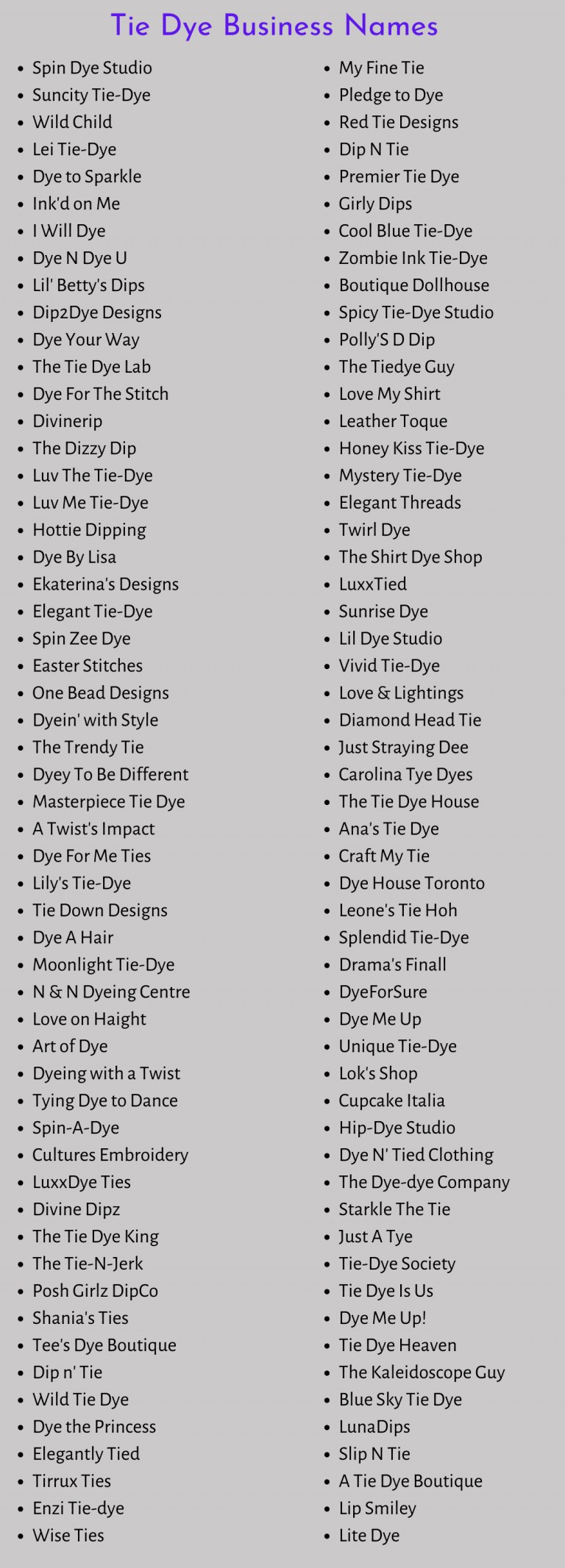 400+ Catchy Tie Dye Business Names, Ideas, and Suggestions